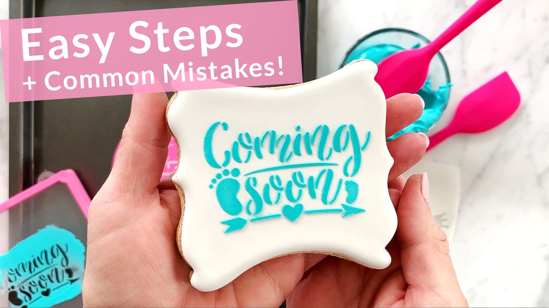 How to Stencil a Cookie with Royal Icing - Video Tutorial!