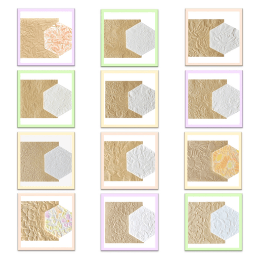 Intricut Edibles Parchment Paper Parchment Texture Sheets - Floral Combo Set of 12 Sheets