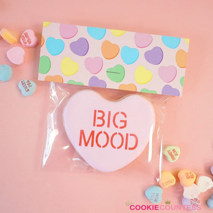 The Cookie Countess Bag Topper Bag Topper 5" - Conversation Hearts Large