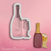 The Cookie Countess Cookie Cutter Champagne Bottle with Glasses