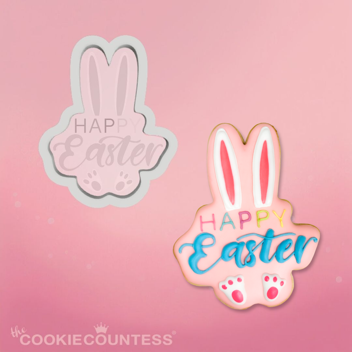 The Cookie Countess Cookie Cutter Happy Easter Ears Cookie Cutter