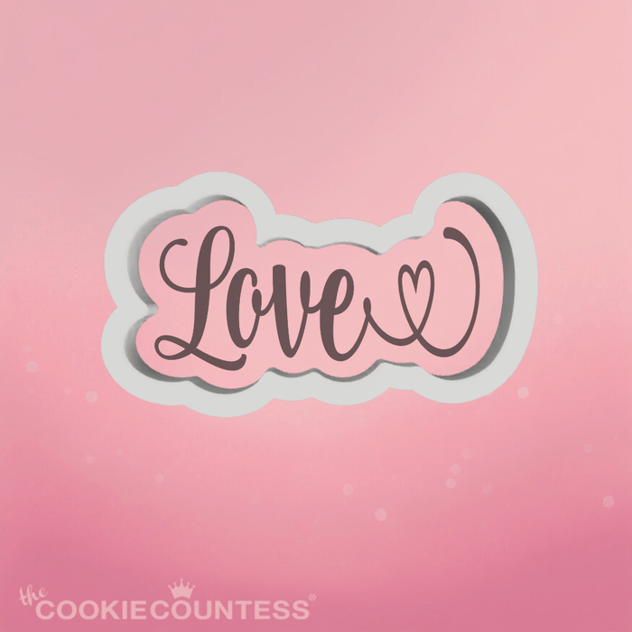 The Cookie Countess Cookie Cutter Love Script Cookie Cutter