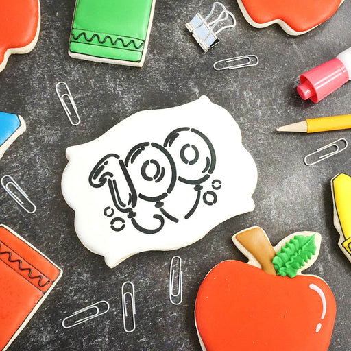 The Cookie Countess PYO Stencil 100 Days of School PYO Stencil