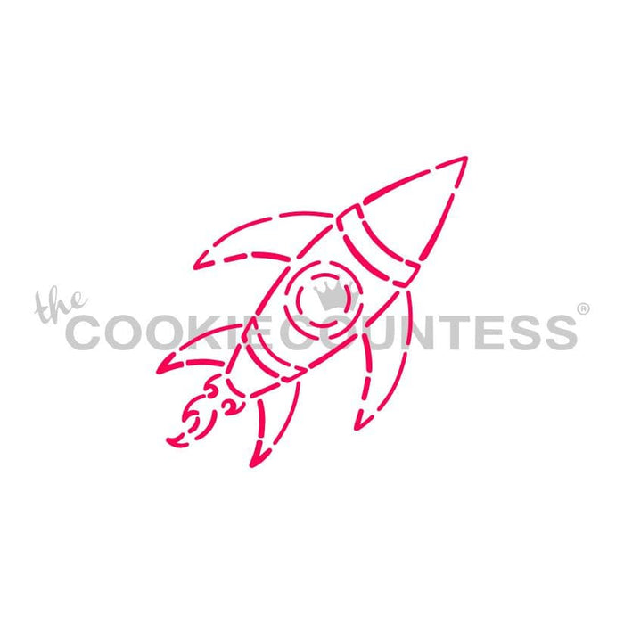 The Cookie Countess PYO Stencil Rocket Ship PYO Stencil