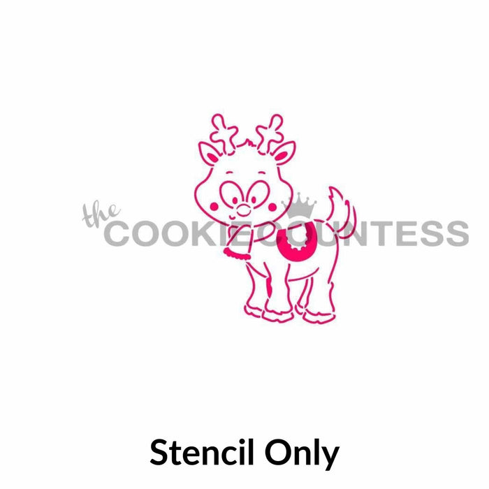 The Cookie Countess Stencil and Cookie Cutter Sets Stencil Only Reindeer PYO