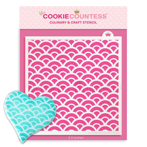 The Cookie Countess Stencil Default Asian Waves Pattern Stencil