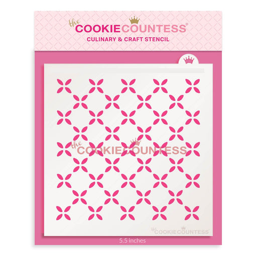 The Cookie Countess Stencil Default Country Flowers Pattern Stencil