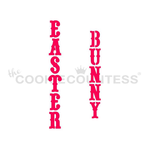 The Cookie Countess Stencil Easter & Bunny Vertical Stencil