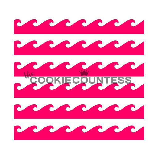 The Cookie Countess Stencil Ocean Waves Stencil