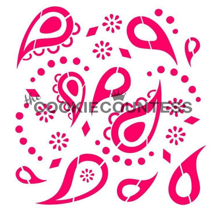 The Cookie Countess Stencil Paisley Pattern Stencil