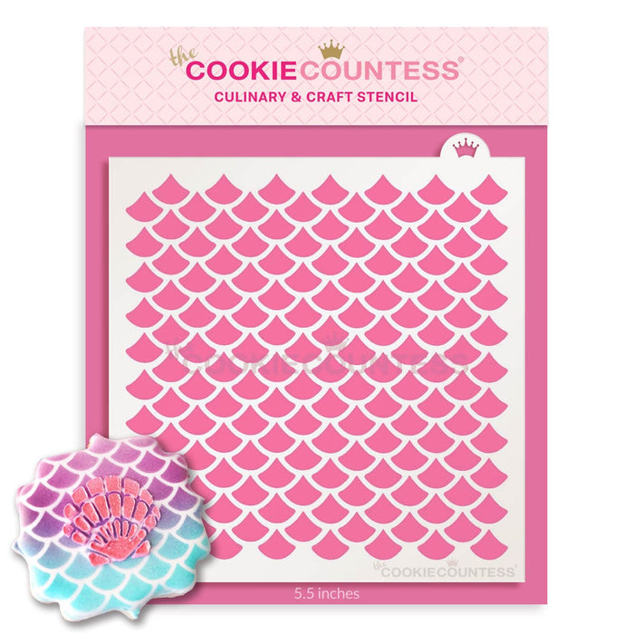 The Cookie Countess Stencil Scales Pattern Stencil