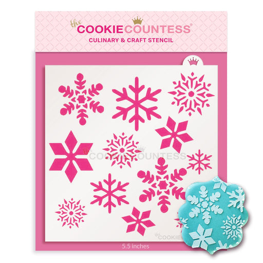 The Cookie Countess Stencil Snowflakes 2 Stencil