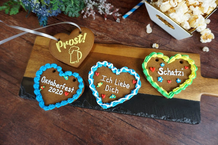German Gingerbread Hearts, How to Bake and Decorate Lebkuchenherzen for Oktoberfest - The Cookie Countess