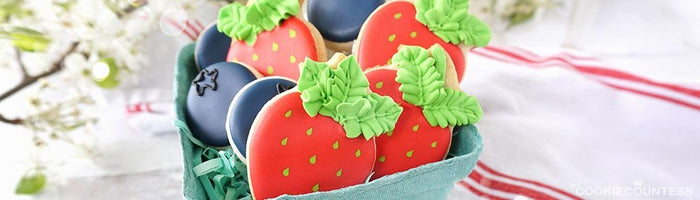 How to Make a Strawberry Basket Cookie Set - The Cookie Countess