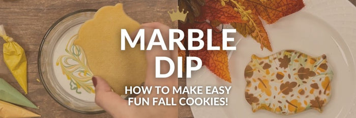 How to Make Pretty Fall Cookies Using Marble-Dipping and Airbrush Techniques - The Cookie Countess