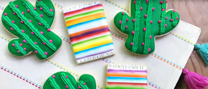 Make a Mexican Serape Blanket Cookie for Cinco de Mayo - The Cookie Countess