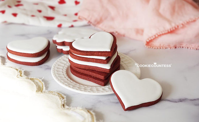 Red Velvet Cutout Cookies for Cookie Cutters - The Cookie Countess