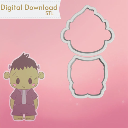 2pc Frankenstein Cookie Cutter STL - The Cookie Countess