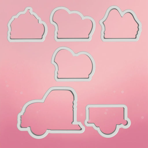 6pc Multi Themed Vintage Truck Cookie Cutters - The Cookie Countess