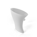 Animated view of the white Countess Flour Funnel rotating, showing its curved chute and mixer attachment port