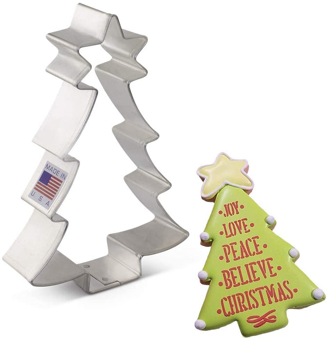 Ann Clark Cookie Cutter Christmas Tree with Star Cookie Cutter 4 1/2"