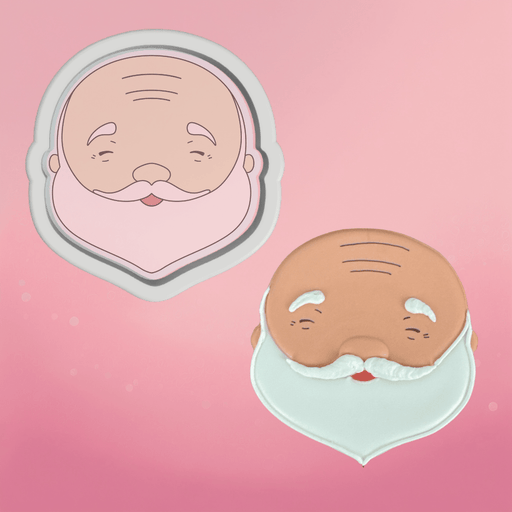 Bald Santa Cookie Cutter - The Cookie Countess