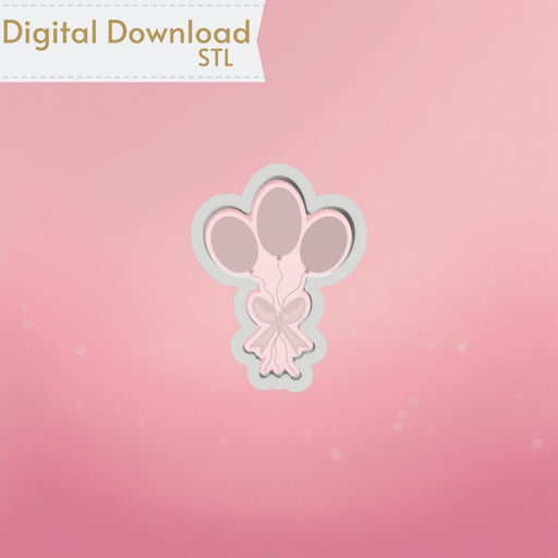 Balloon Bouquet Cookie Cutter STL - The Cookie Countess