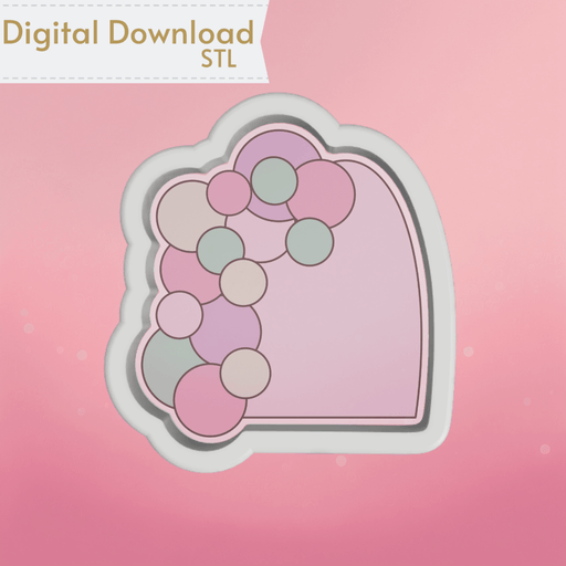 Balloons Arch Cookie Cutter STL - The Cookie Countess