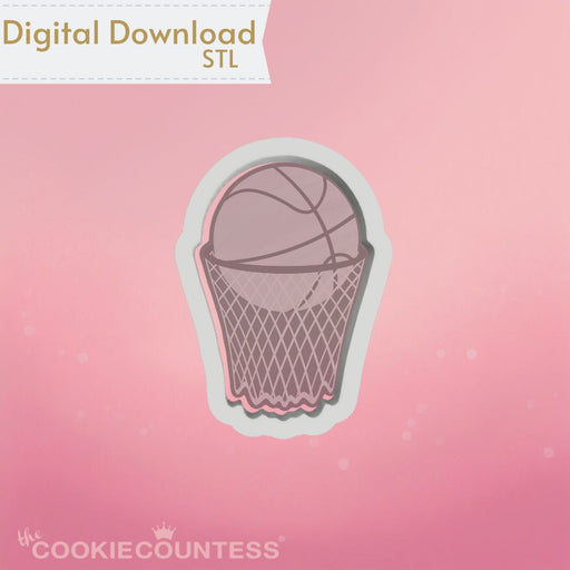 Basketball with Rim Cookie Cutter STL - The Cookie Countess