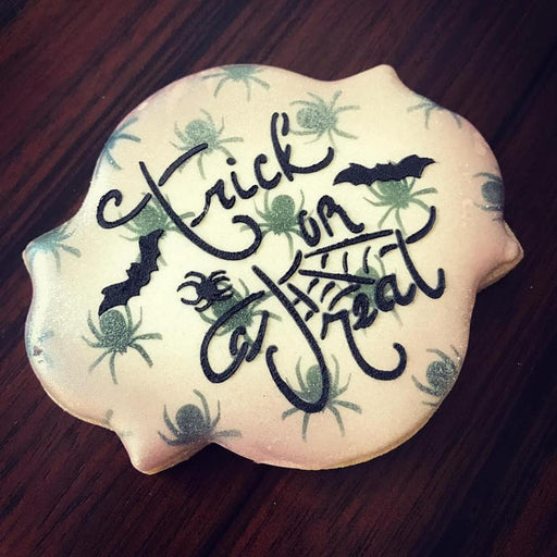 Bat and Spider Trick or Treat Stencil - The Cookie Countess