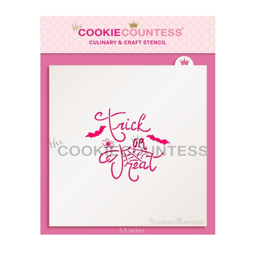 Bat and Spider Trick or Treat Stencil - The Cookie Countess