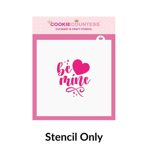 Be Mine with Heart Stencil and cutter - The Cookie Countess