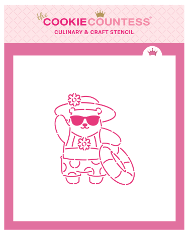 Beachy Bear PYO Stencil - The Cookie Countess