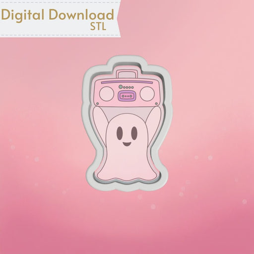 Boombox Ghost Cookie Cutter STL - The Cookie Countess