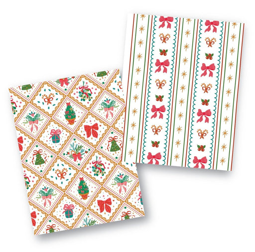 Bows and Stripes Cookie Backer - Food Safe, Double Sided 3.75" x 5" - The Cookie Countess