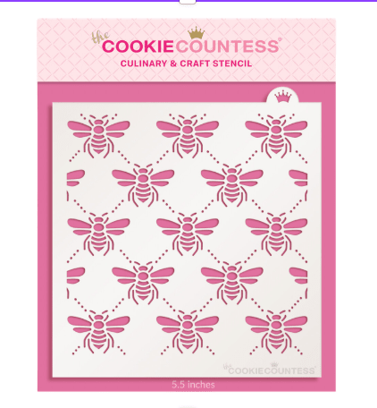 Bumblebees Lattice Stencil - The Cookie Countess
