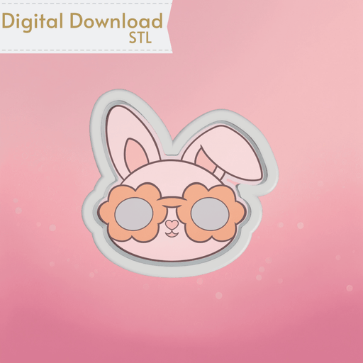 Bunny with Sunglasses Cookie Cutter STL - The Cookie Countess
