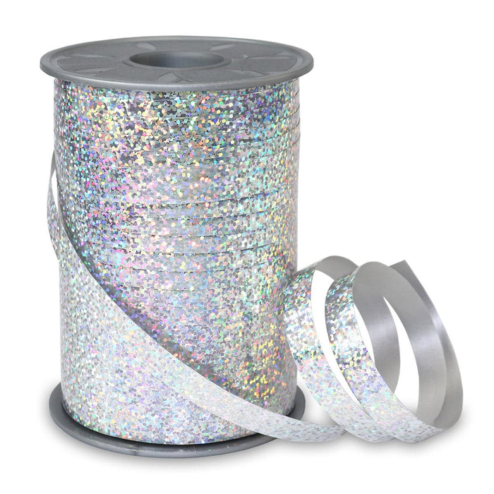 C. E. Pattberg Packaging 250 Yards Curling Ribbon: Holographic Silver