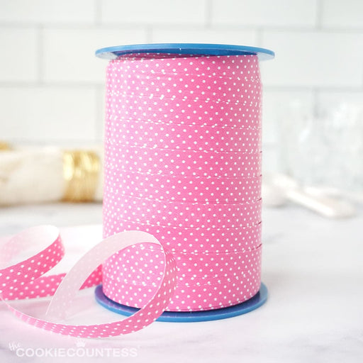 C. E. Pattberg Packaging Curling Ribbon: Polka Dot Pink