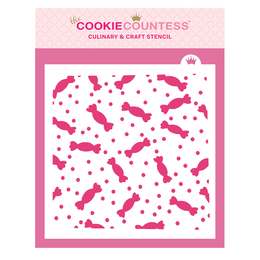 Candy and Dots Background Stencil - The Cookie Countess