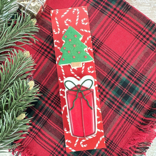 Candy Canes and Stripes Cookie Backer - Food Safe, Food Safe, Double Sided 2" x 7.5" - The Cookie Countess