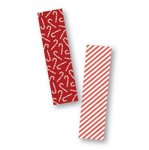 Candy Canes and Stripes Cookie Backer - Food Safe, Food Safe, Double Sided 2" x 7.5" - The Cookie Countess
