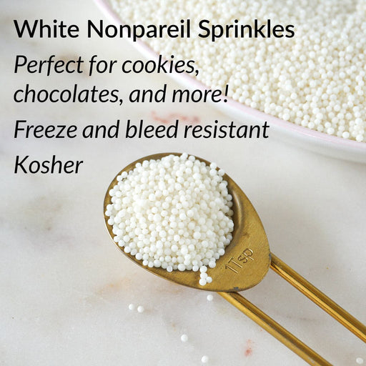 Celebakes Sprinkles Nonpareil Sprinkles White 1 Pound Bag