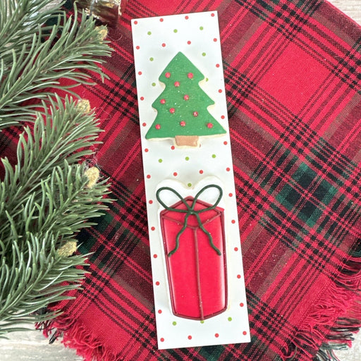 Christmas Crisscross and Dots Cookie Backer - Food Safe, Double Sided 2" x 7.5" - The Cookie Countess