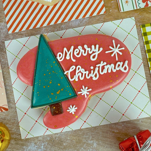 Christmas Crisscross and Dots Cookie Backer - Food Safe, Double Sided 3.75" x 5" - The Cookie Countess