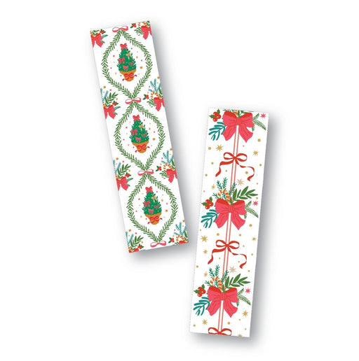 Christmas Greenery and Bows Cookie Backer - Food Safe, Double Sided 2" x 7.5" - The Cookie Countess