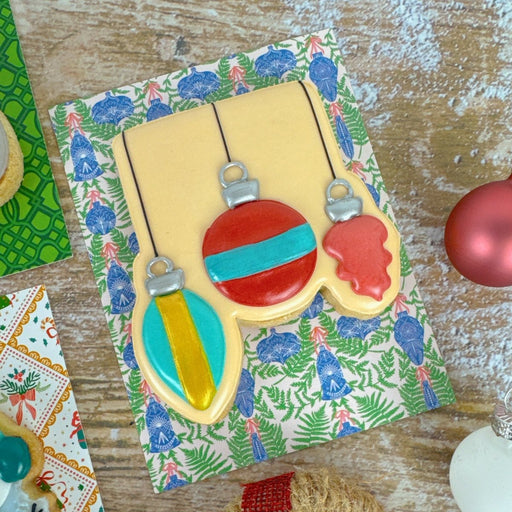 Christmas Ornaments Cookie Backer - Food Safe, Double Sided 3.75" x 5" - The Cookie Countess