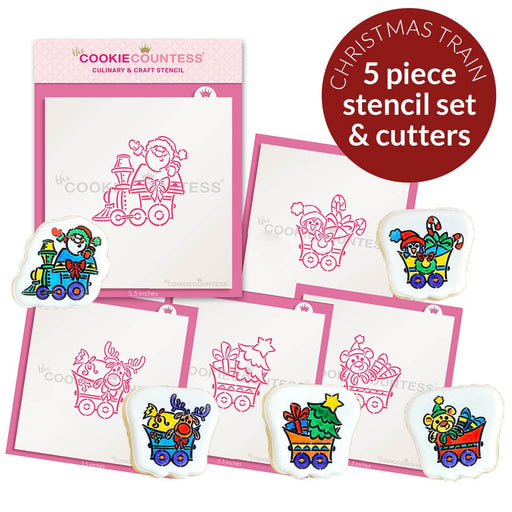 Christmas Train PYO Cookie Stencil Set - The Cookie Countess