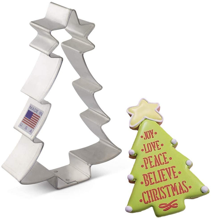 Tree Star Cutter Christmas Tree with Star Cookie Cutter 4 1/2