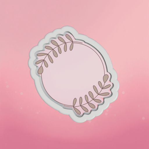 Circle with Greenery Plaque Cookie Cutter - The Cookie Countess